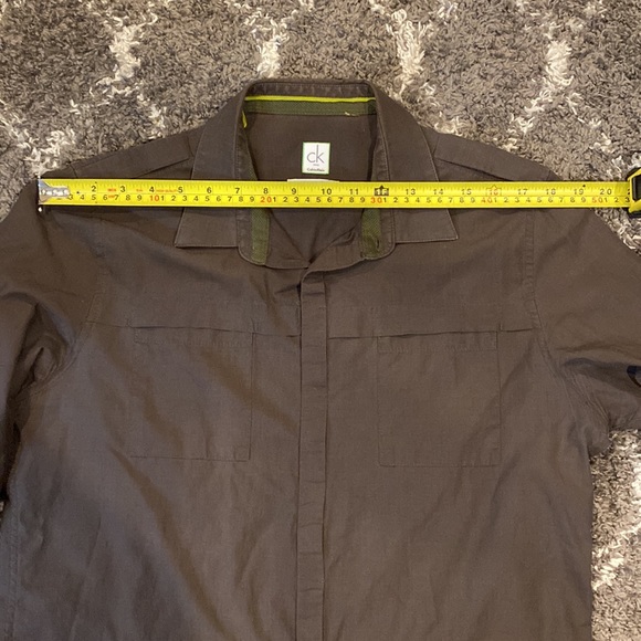 Mens Calvin Klein Green Shirt Sz Large - Picture 5 of 8